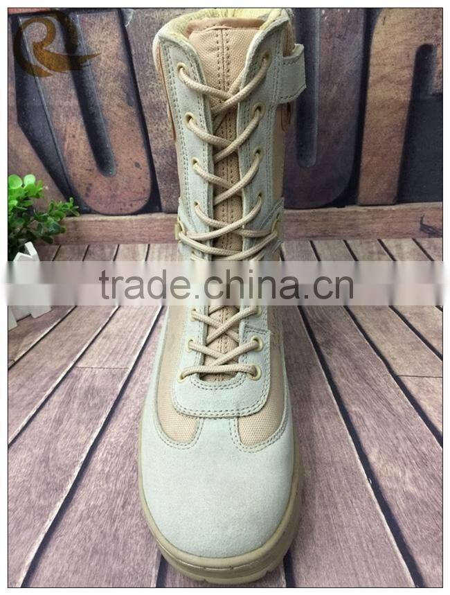 2016 hot sale men dress beige military canvas combat army desert boots
