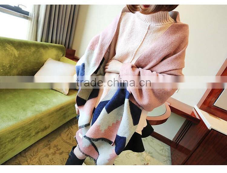 Womens Winter Warm Scotland Cashmere Soft Scarf Shawl Plaid Pashmina