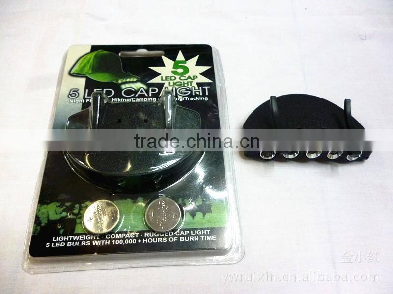 5 LED Clip On Light Super Bright Hands Free Head Torch Camping