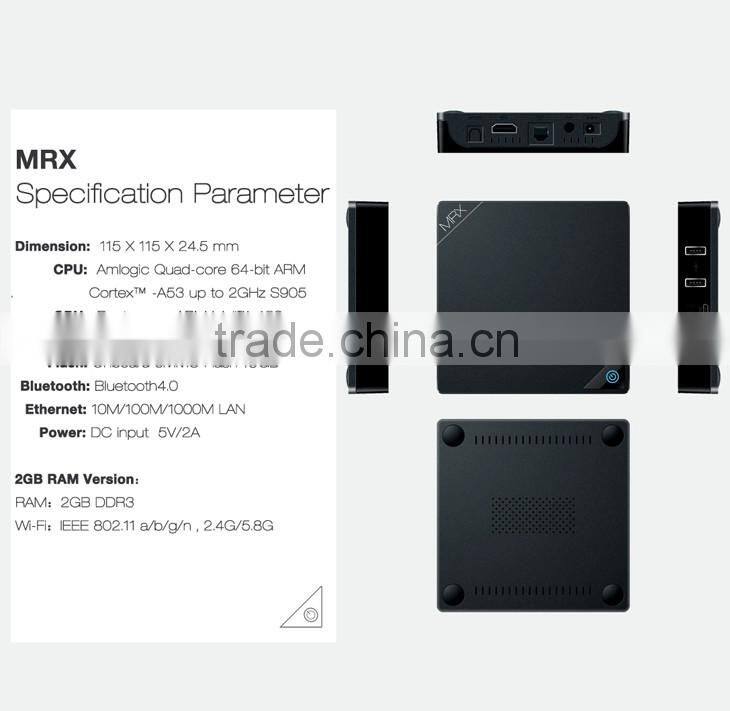 2016 Latest smart tv box MRX 2G RAM 16G Flash eMMC Quad Core Android 5.1 Amlogic S905 TV BOX