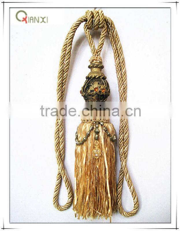 Wholesale curtain accessories high-grade curtain tiebacks tassel with beads