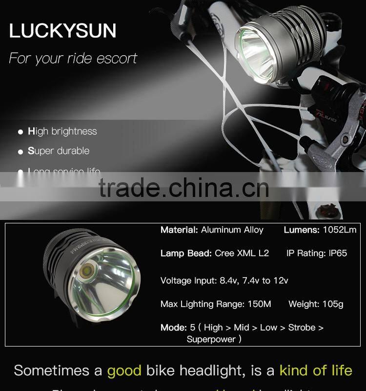 Luckysun powerful XML L2 1000 lumen Bike light headlamp Head front Lights