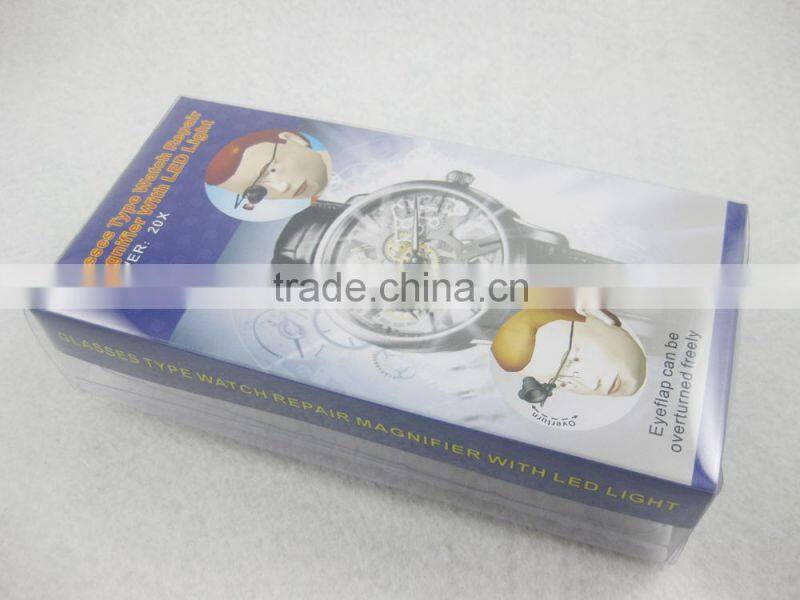 High quality Optical lens 2 LED Glasses Magnifier wholesale for repairing ,working,reading