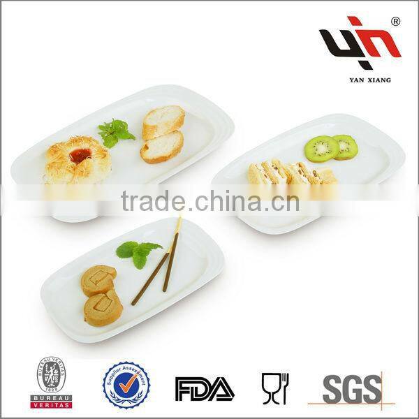 Stoneware White Ceramic Rectangle Plate