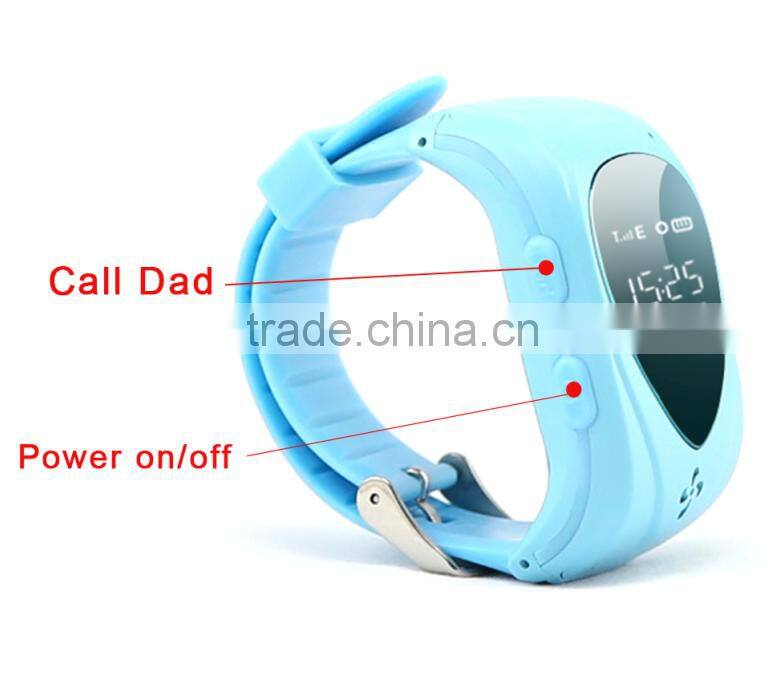 School stuff anti kidnapping wrist small kids gps watch with android app to track