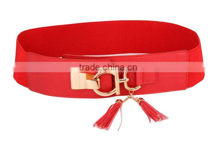 2015 New Designed Red Elastic Lady Waist Belt SWF-W15062903