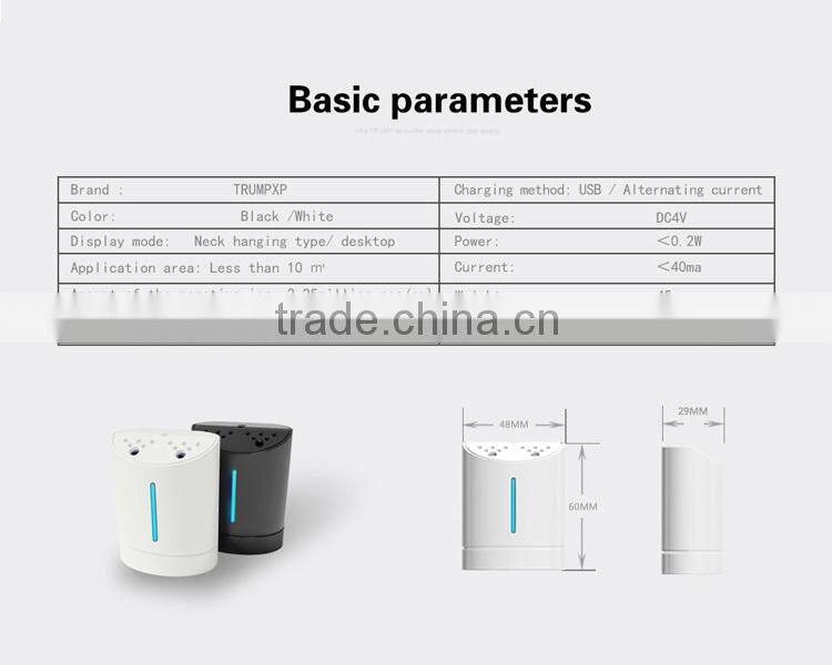 Double HV output mini necklace air purifier filter wholesale