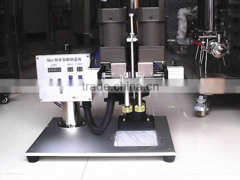 Semi-auto various shape bottle lid capping machine for shampoo/ lotion