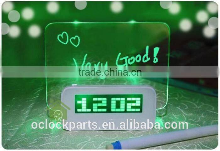 Night light Digital Alarm Clock Blue Light Digital LED Message memo Board