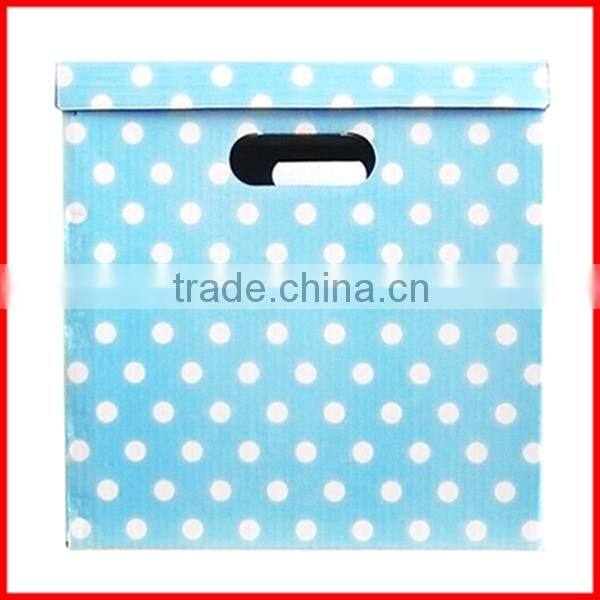Various Color Cheap Custom Paper White Dot Clothes Storage Box , Shoe Box Wholesale
