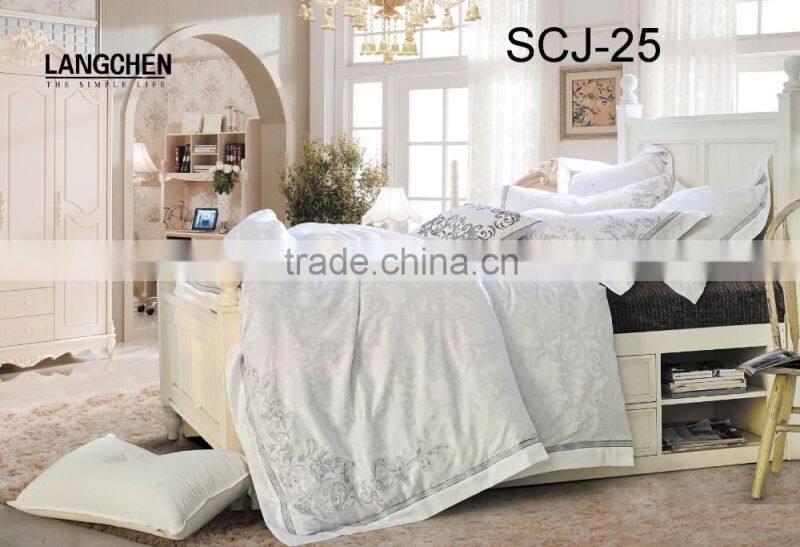 Wedding bedding white jacquard bedding elegant design bedding set