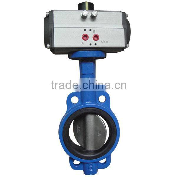 cast steel Pneumatic air butterfly valve China supplier