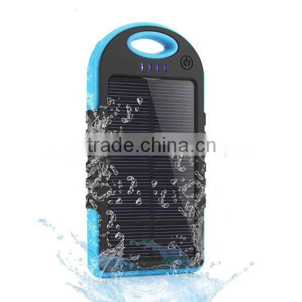 3000mAh Dual USB Portable Waterproof Solor Charger Power Bank for iPhone for Android Smartphone for iPad