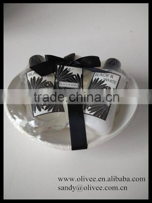 nice scent 120ml shower gel body lotion 100g rose fizzer with plastic dish