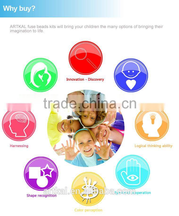 UKENN S-5MM 2025pcs fuse perler beads/box 15 colors with pegboard jewelry making kits for kids