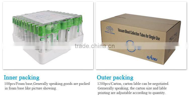 OEM acceptable custom blood collection heparin tube