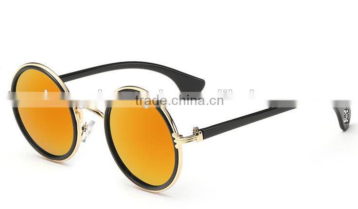New arrival Colorful lens UV400 round frame metal sunglass