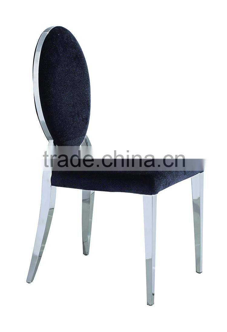 Luxury oval back banquet chair modern metal dining chair