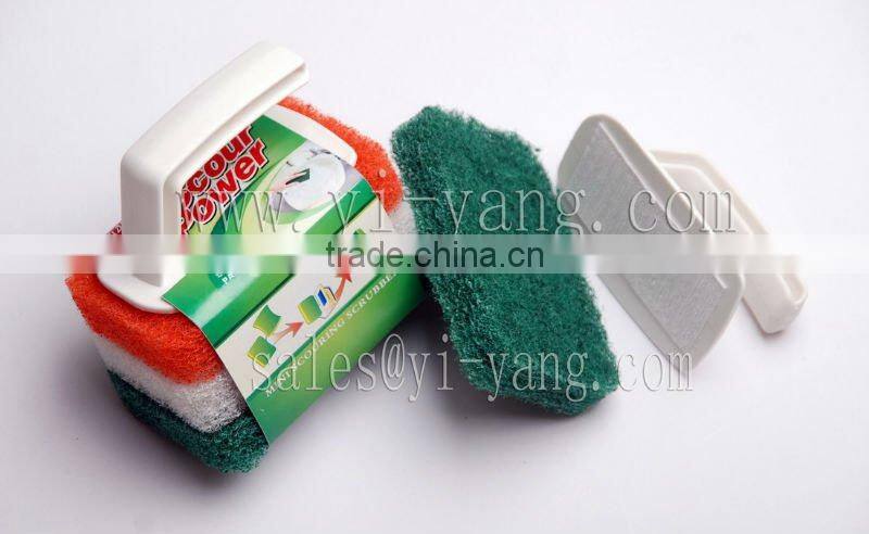 Mini scouring pad brush