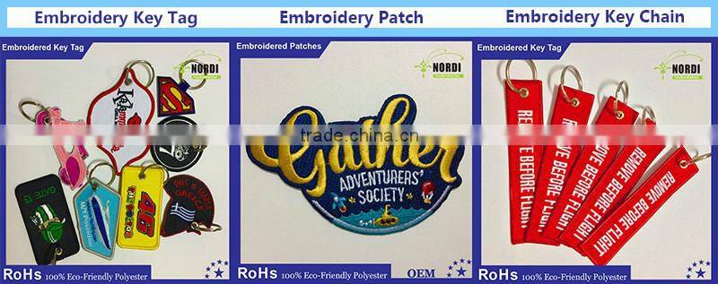 2016 hot sale embroidery keychain
