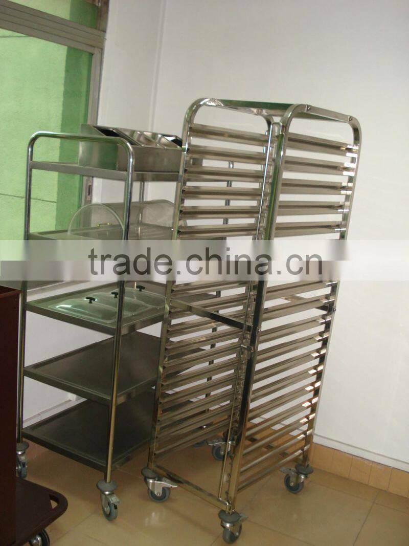 2 Tiers Stainless Steel Trolley for Restaurant or Kitchen Stainless Steel Trolley