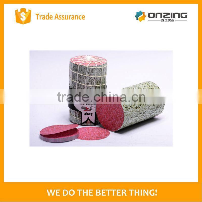 Decorative paper cube round sticky note with printing on side