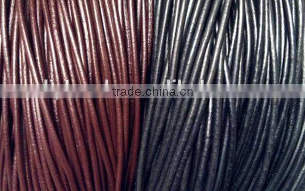 2mm matte polished real round leather cord wholesale