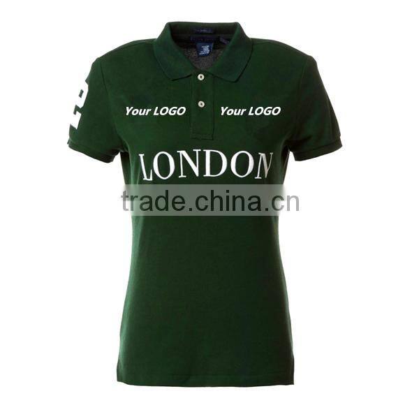 240gsm cotton pique polo shirt for women