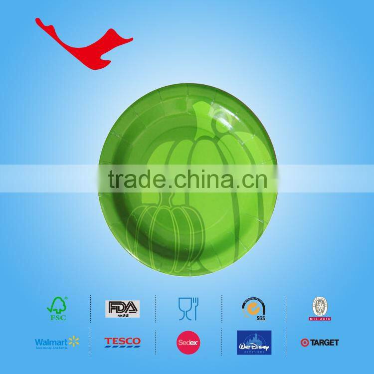 2015 new Halloween products 7"Round Printed paper plate for snack container