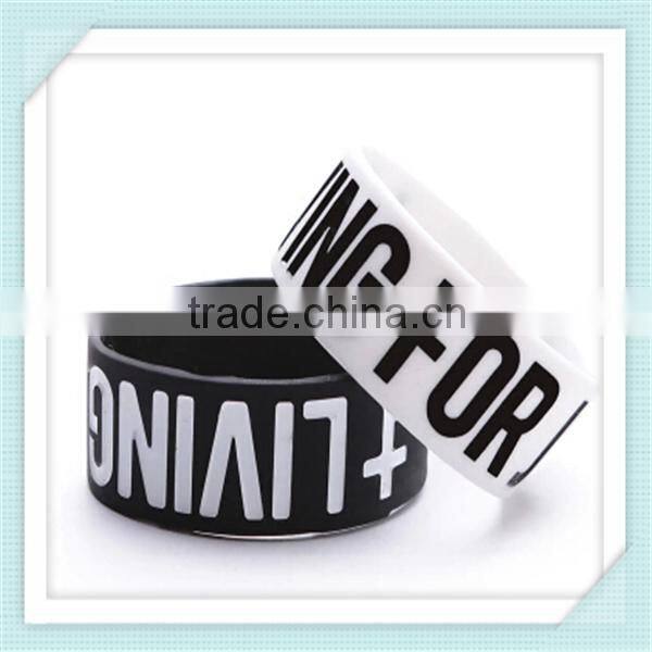 wide black silicone sport wristband, custom cheap silicone wristbands