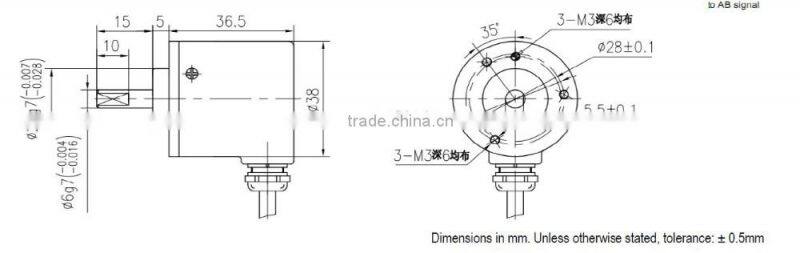 YUMO ISC3806 200PPR 5V CNC system Solid shaft encoder optical price incremental rotary encoder
