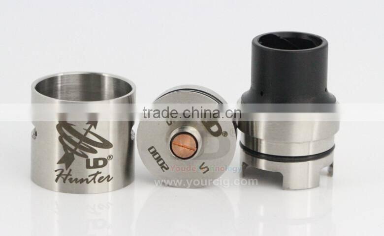 Ud huge vapor e cig atomizer Hunter with Wide bore drip tip Airflow adjustable ring