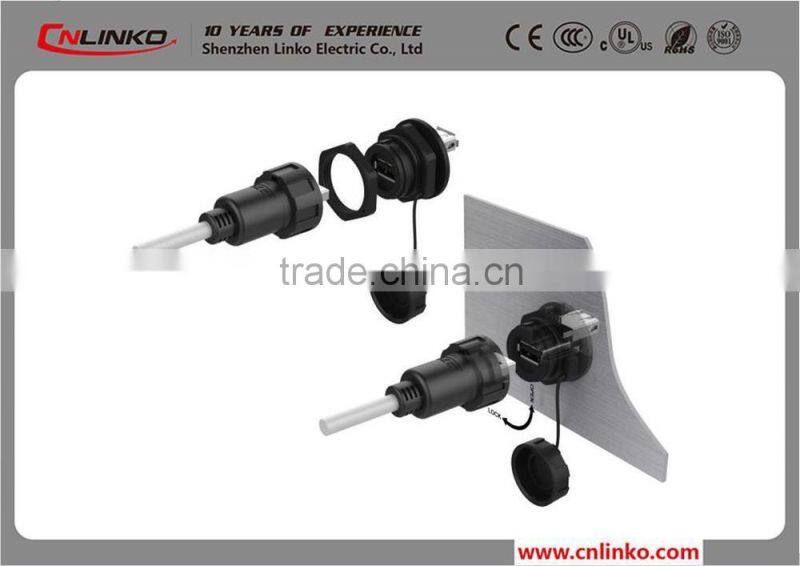 IP67 Waterproof USB Audio Adapter Jack, Compatible USB 2.0 Driver Connector for Ethernet Cable Splitter