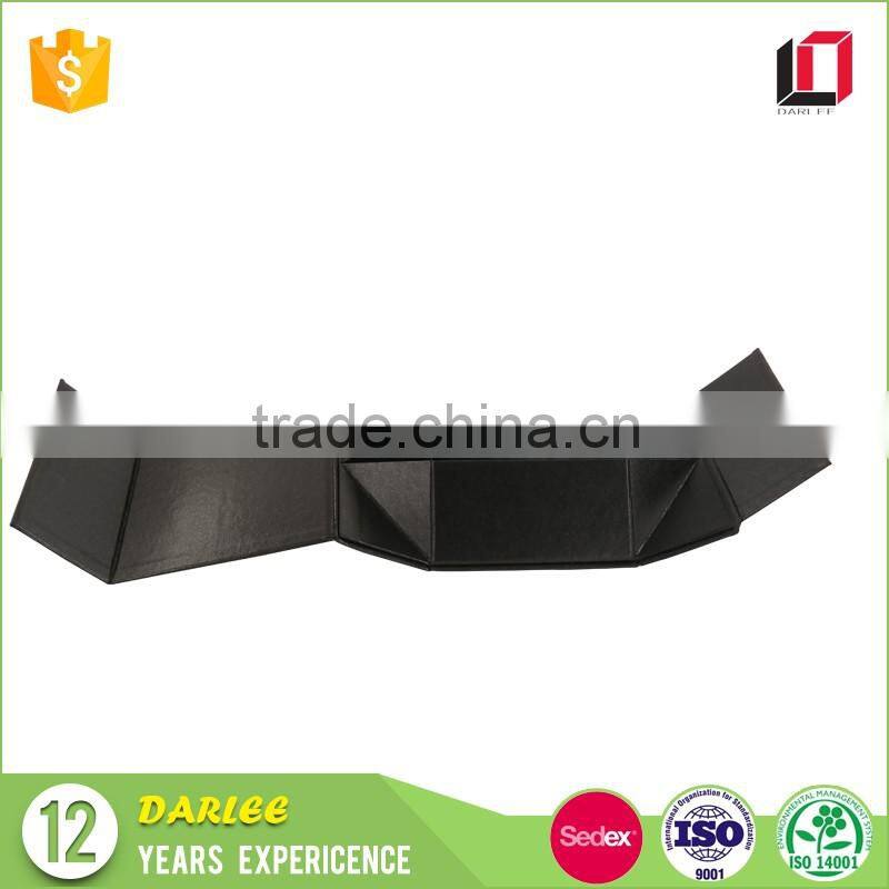 High quality matte black custom clamshell collapsible foldable packaging box with magnetic closure