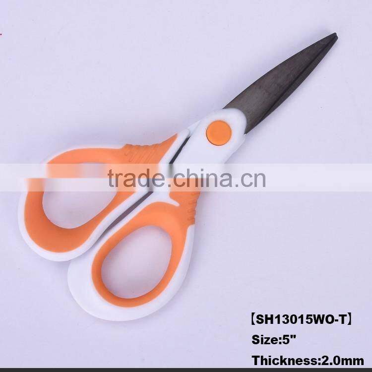 SH13015WOT-2016 New design professional 5" coated black titanium blade office scissors with PP+TPR handle