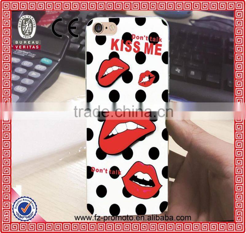 Fashion Brand Red Lips Dots Flowers MJ Soft TPU Plastic Phone Case Cover For iPhone 6 4.7inch