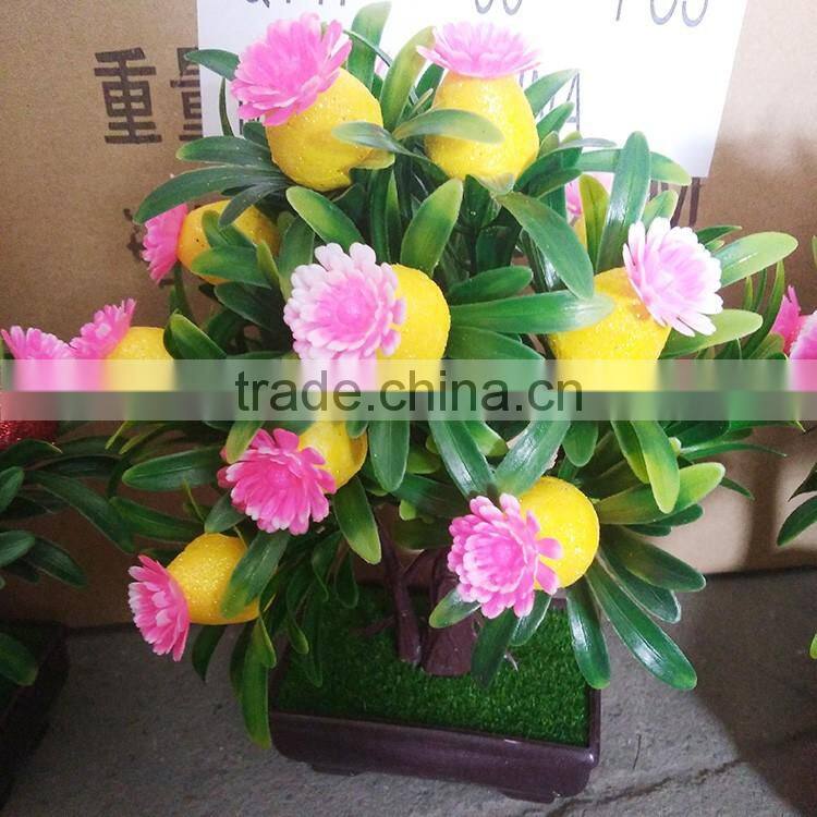 hot sale artifical bonsai for nylon cloth and plastic 13pcs flower for celebration
