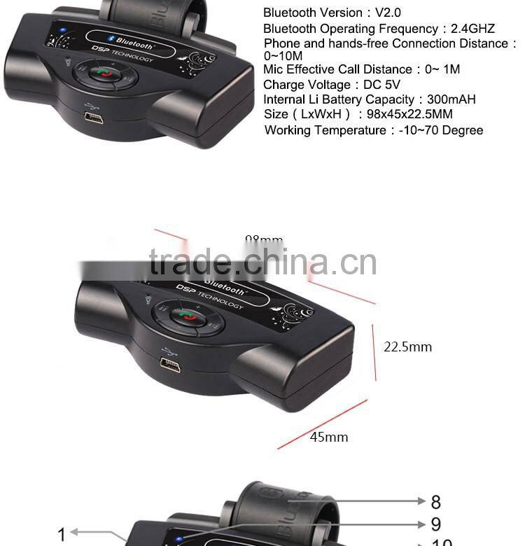In-car Wireless FM Transmitter Car Charger MP3 Player Bluetooth Hand-Free For Steer Wheel
