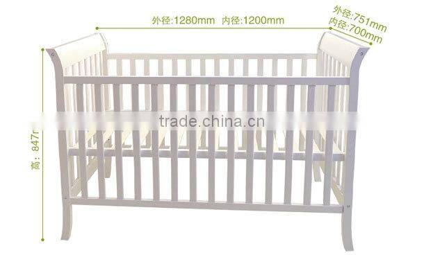 Miami Sleigh 3 in 1 wooden baby cot