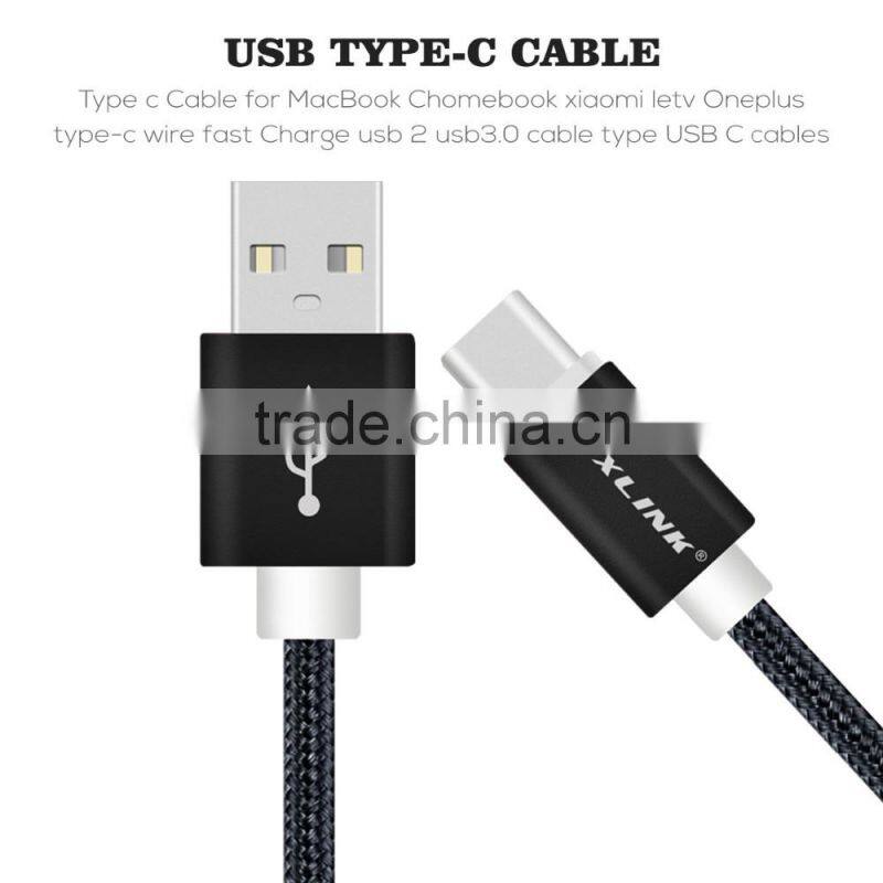 VOXLINK colorful 5v 2a gold plated 2m Crocodile USB typc c Charger Cable for macbook