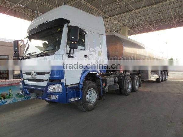 3 Axles 44000Liters Oil Delivery Semi Trailer for Sale with HOWO 420HP Tractor