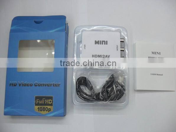 Portable White HDMI to AV Converter