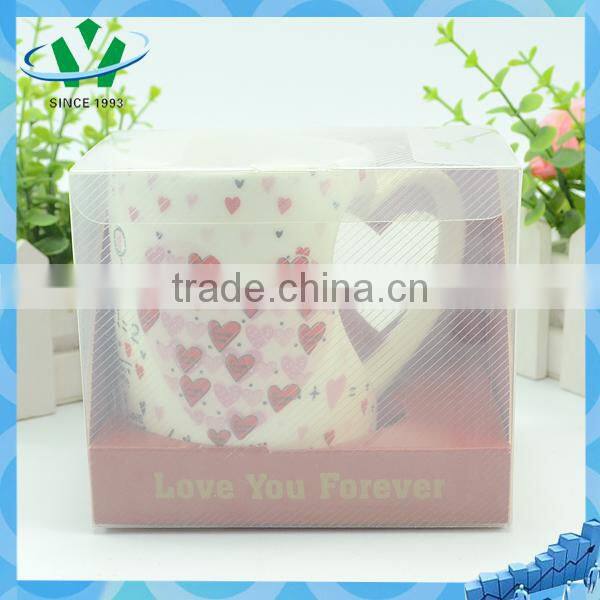 Wholesale ceramic coffee mug with heart-shaped handle