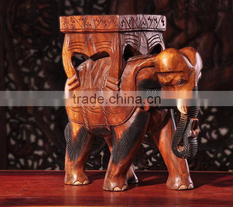 Thailand Style Wood Carved Panda Chair, Panda Shape Design Handcarved Little Chair (BF01-X1173)
