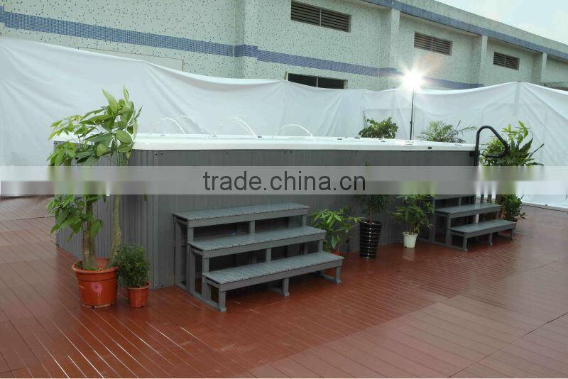 wonderful design acrylic outdoor swimming pool/swim spa with massage area SRP-650