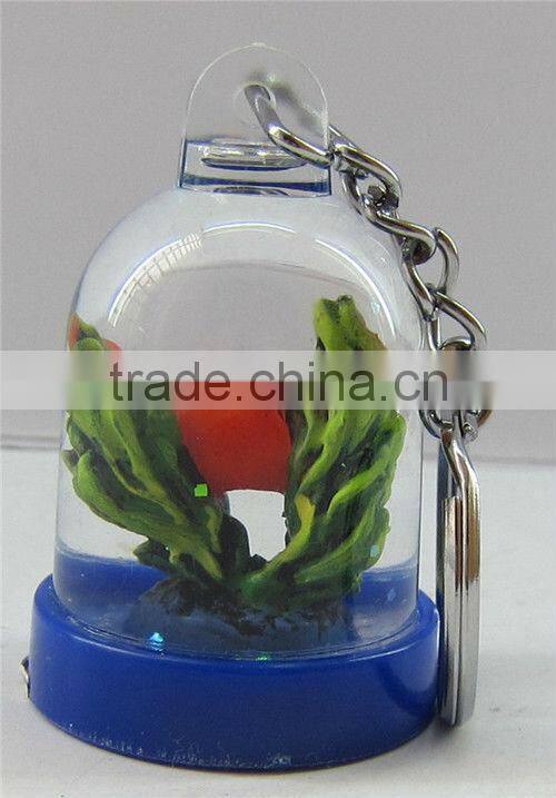 Plastic sea snow globe key chain