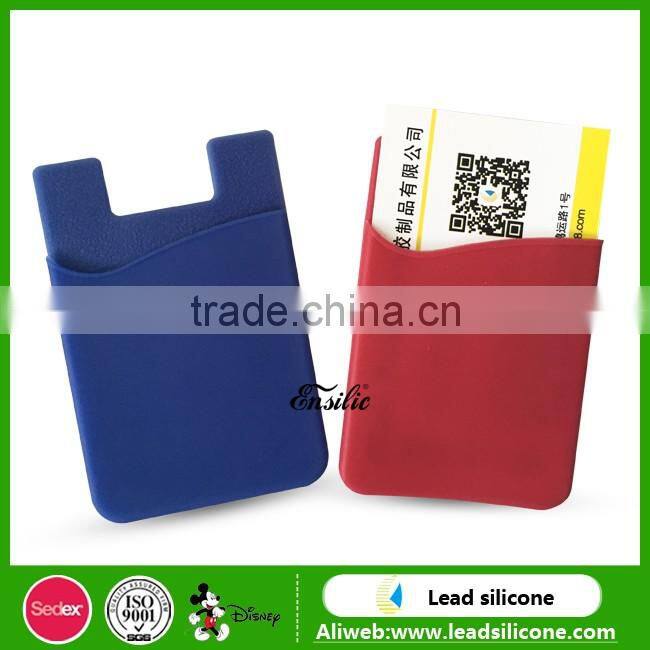 3M Sticker Back Card Sets / Silicone Phone Back Pouch For Card
