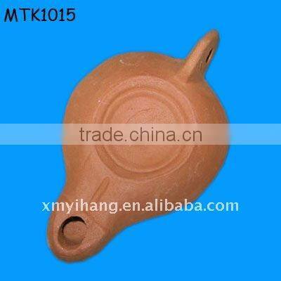 antique Roman clay oil lamp indoor use