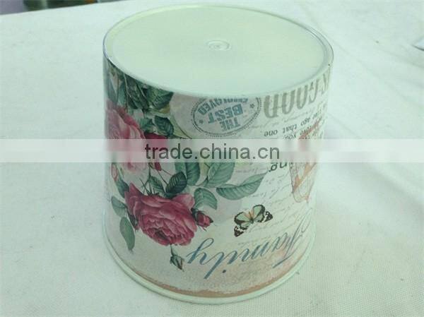 Hot Sale set/3 bulk rose design round plastic PP flower pot for garden