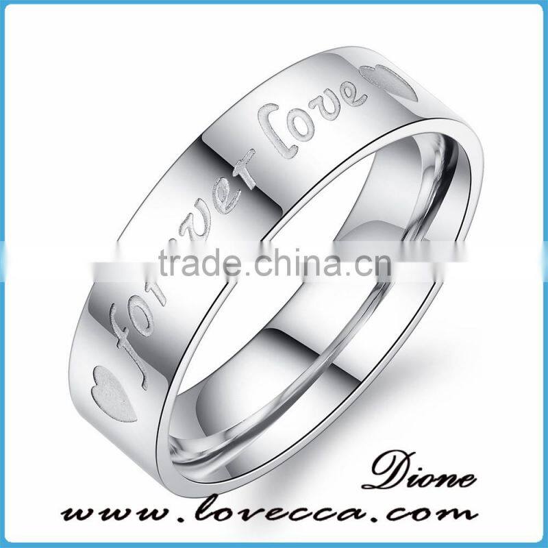 Cheap custom 316L titanium stainless steel forever love ring